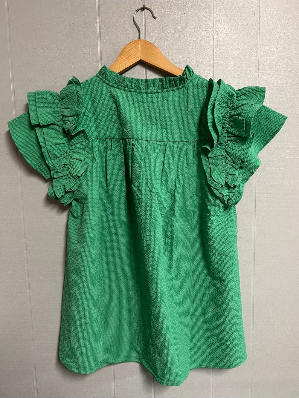 NWT Green Umgee Top Blouse Shirt Large V Neck - Picture 9 of 15